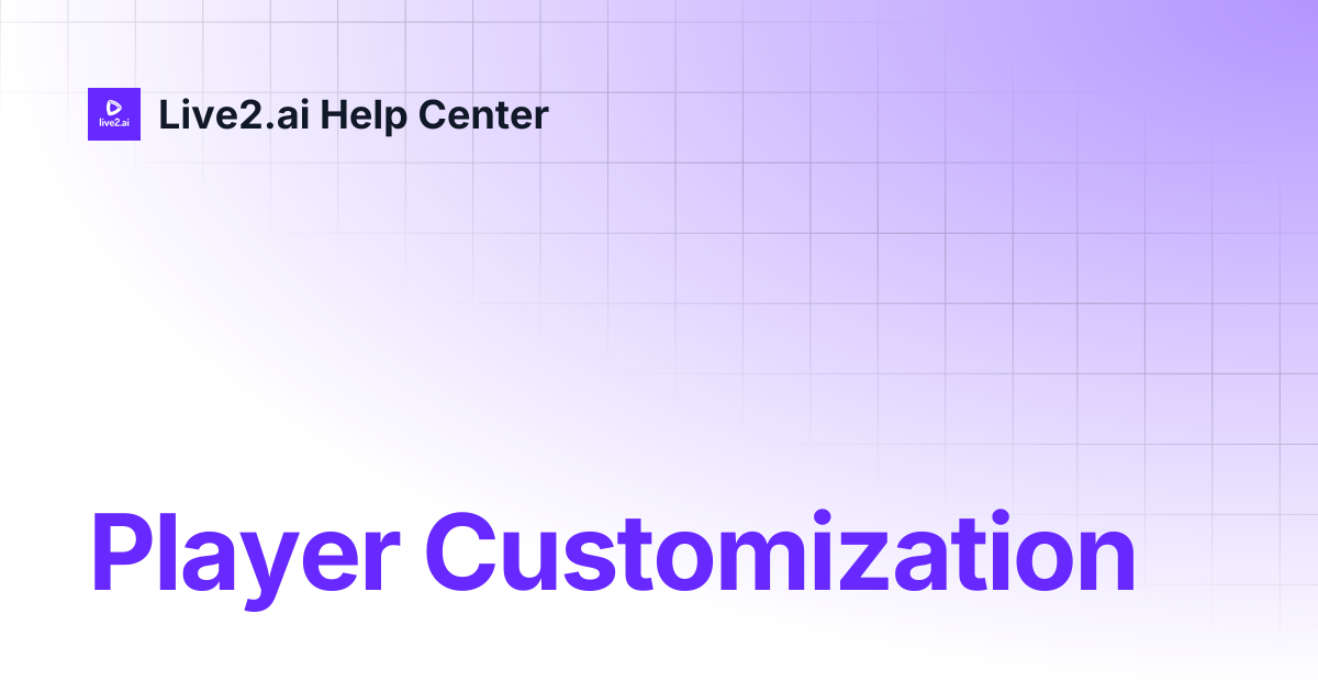 Player Customization | Live2.ai Help Center